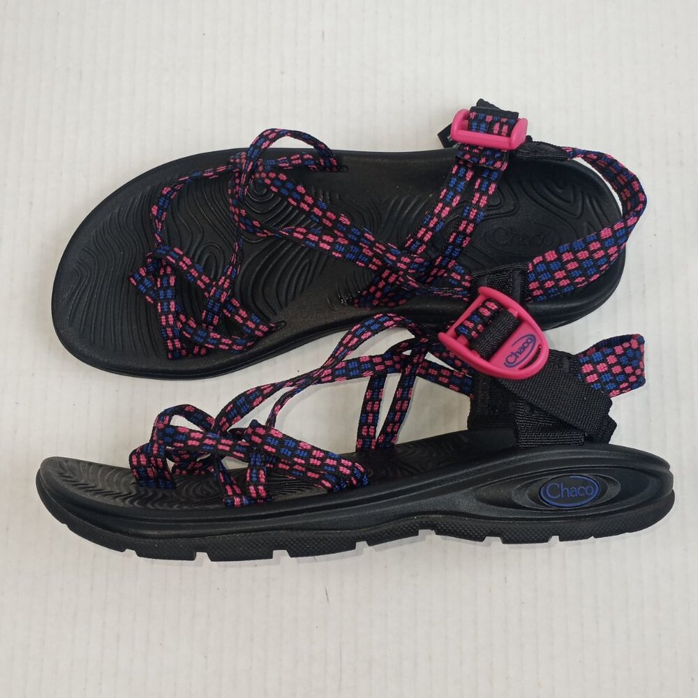 Chaco Z/Volx X2 Blue Pink Strappy Sandals - Picture 3 of 5